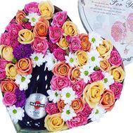 Asti Martini and flowers in a box