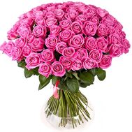 Букет із 101 рожевої троянди