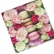 A small box of roses spray and pasta macaroni