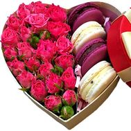 A small box of roses and macarons
