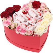 Heart of roses and sweets
