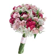 Букет квітів з 25 різнокольорових альстромерій