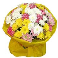 Bouquet of 9 chrysanthemums and 8 carnations