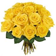 Bouquet of 15 yellow roses