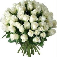 Букет із 65 білих імпортних троянд