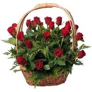 Basket of 25 red roses