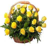 Basket of 31 Yellow Roses
