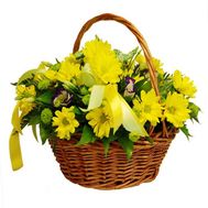 Корзинка цветов из 13 хризантем
