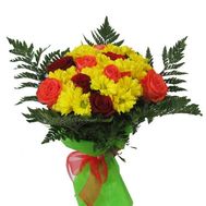 Bouquet of 9 roses and 10 chrysanthemums