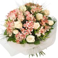 Bouquet of 9 roses and 10 alstroemerias