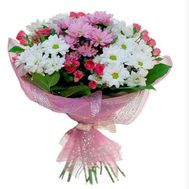 Bouquet of 5 roses and 4 chrysanthemums