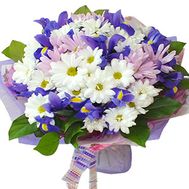 Букет из хризантем и ирисов