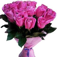 Букет із 15 рожевих імпортних троянд