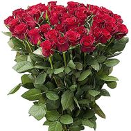Букет із 55 червоних імпортних троянд