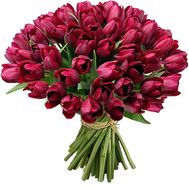 Букет із 75 червоних тюльпанів