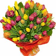 Букет из 55 тюльпанов