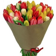 Букет из 61 тюльпана