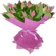 Букет из 17 розовых тюльпанов