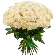 Букет із 55 білих імпортних троянд