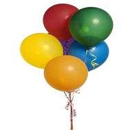 7 multi-colored balloons