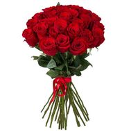 Букет із 25 червоних імпортних троянд