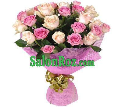 Delicate bouquet of pink and cream roses Delicate bouquet of pink and cream roses