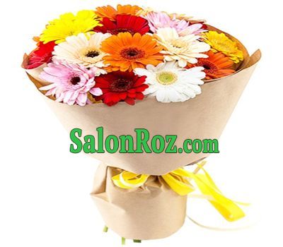 Multicolored gerbera in kraft Multicolored gerbera in kraft