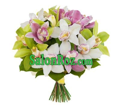 Multicolored orchids in bouquet Multicolored orchids in bouquet