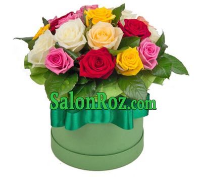 Bright flower box with roses Bright flower box with roses