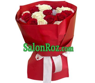15 multicolored roses in a bouquet 15 multicolored roses in a bouquet