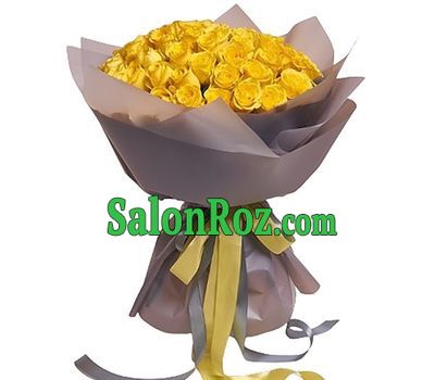 45 yellow roses in a bouquet
