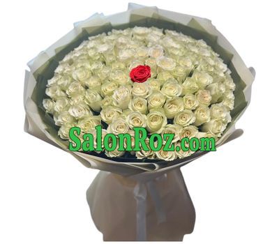 100 white roses with one red 100 white roses with one red