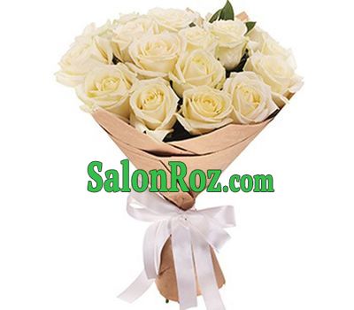 19 white roses in trendy design 19 white roses in trendy design