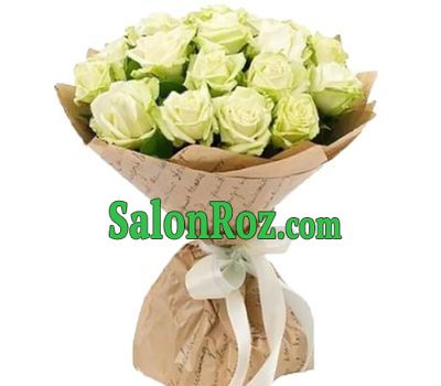 A bouquet of white roses in kraft paper A bouquet of white roses in kraft paper