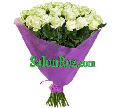 A bouquet of white roses in a package A bouquet of white roses in a package