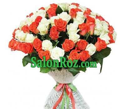 Mix 101 white and orange roses Mix 101 white and orange roses