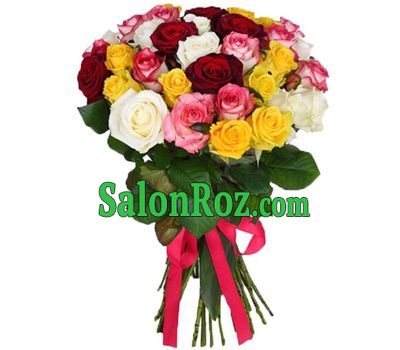 A multicolored bouquet of 33 roses A multicolored bouquet of 33 roses