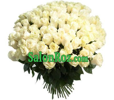 Chic bouquet of 101 white imported roses Chic bouquet of 101 white imported roses