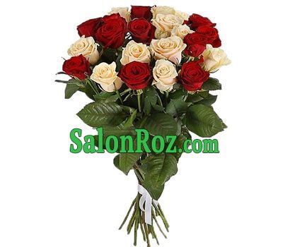 Unique bouquet of cream and red roses Unique bouquet of cream and red roses