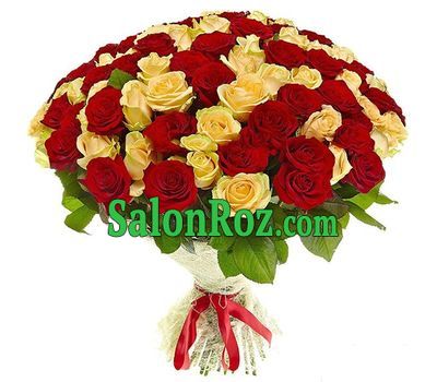 Large bouquet of red and cream roses Large bouquet of red and cream roses