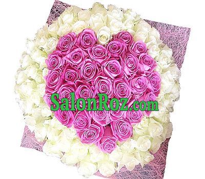 Bouquet of 101 roses in the form of heart Bouquet of 101 roses in the form of heart