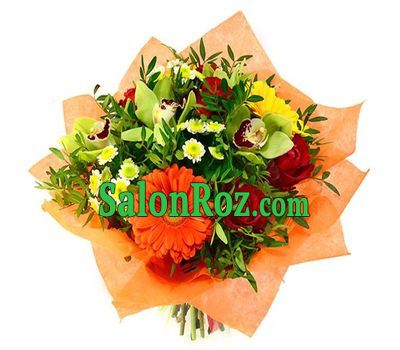 Bouquet in warm colors with orchid Bouquet in warm colors with orchid