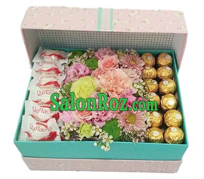 Candy in a box of flowers Candy in a box of flowers
