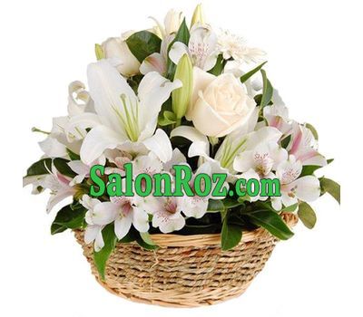 Basket of white flowers Basket of white flowers