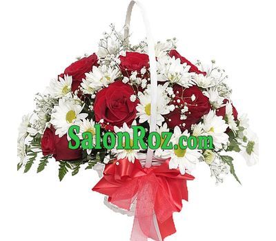 Basket of roses and chrysanthemums Basket of roses and chrysanthemums
