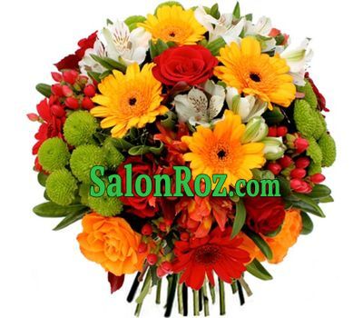 Colorful bouquet with green chrysanthemums Colorful bouquet with green chrysanthemums