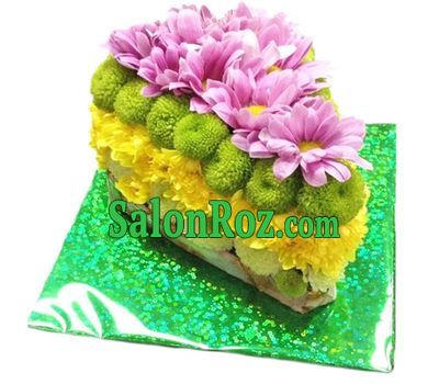 Slice of cake from flowers Slice of cake from flowers
