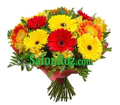 Positive bouquet of gerberas and alstroemerias Positive bouquet of gerberas and alstroemerias