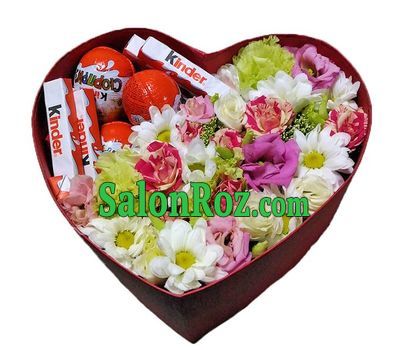 Heart of flowers and kinder Heart of flowers and kinder
