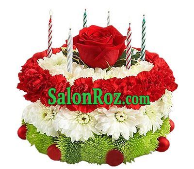 Flower cake with candles Flower cake with candles
